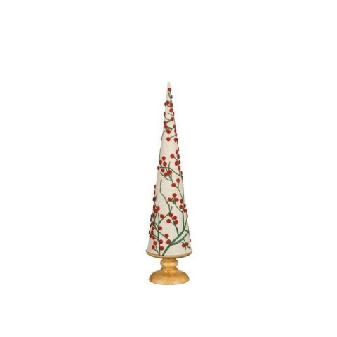 ALBERO DECORATO COTONE BIANCO ROSSO H.55